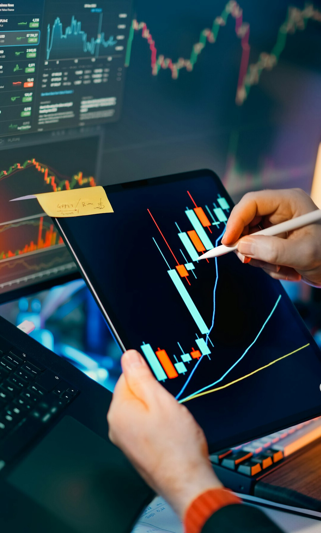 researchers analyzing data charts